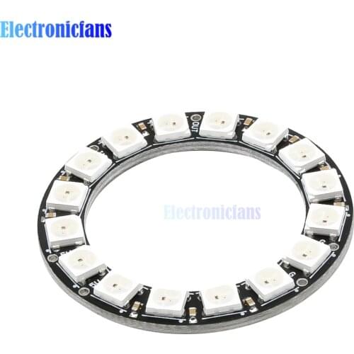 WS2812B 5050 RGB 16 Bits LED Lamp Panel Module Round Full Color Flexible Driver Development Board with Square Corner Lights