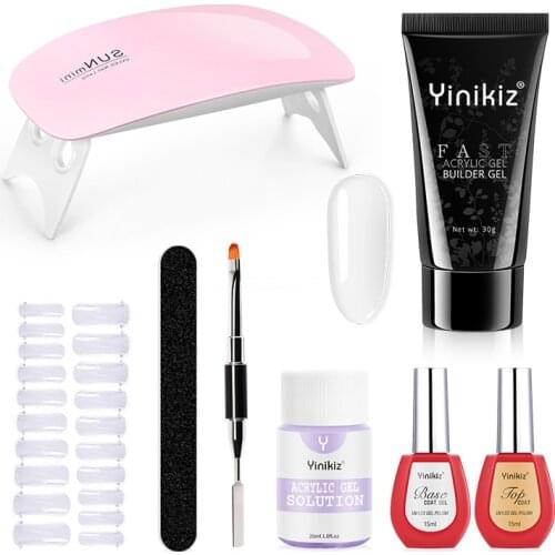 Yinikiz 30ml Poly UV Gel Nail Gel Nail Polish For Nail Extensions Acrylic Gel Polish Nails Poly Nail Gel Kit Quick Building Set