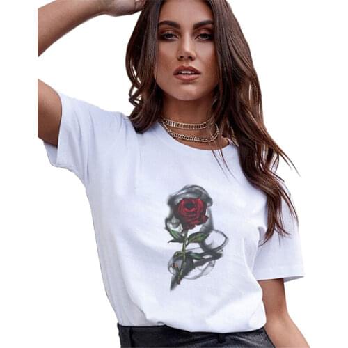 Women 2019 Summer Graphic Tee Femme Couple Vogue Harajuku T Shirt Korean Tops Kawaii Streetwear Camiseta Mujer