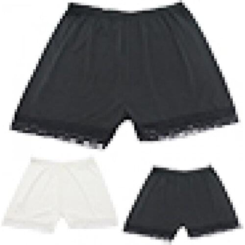 Womens Safety Short Pant Intimates Ladies Summer Safety Underwear Shorts Anti Expose Skinny Pants with Lace Trim