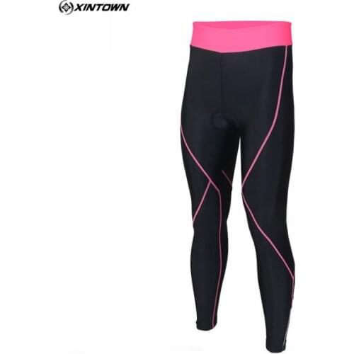 XINTOWN Pro Ropa Ciclismo Womens Cycling Pants Bike Bicycle Long Sleeve Pants Pink GEL Pad Shockproof S-XXXL