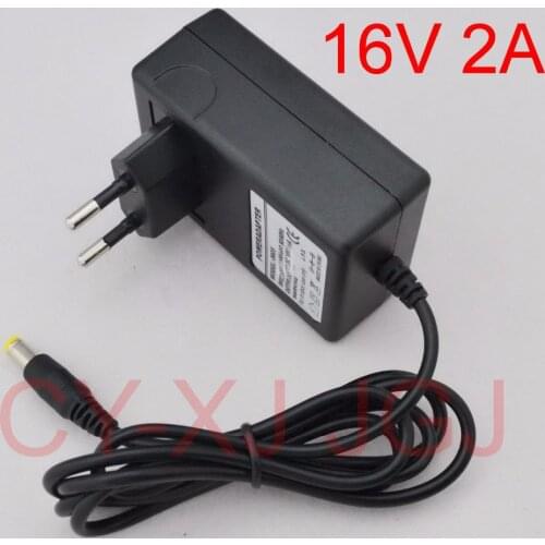 1PCS High quality 16V 2A AC 100V-240V Converter Adapter DC 16V 2A & 2000mA Power Supply EU Plug DC 5.5mm x 2.1-2.5mm