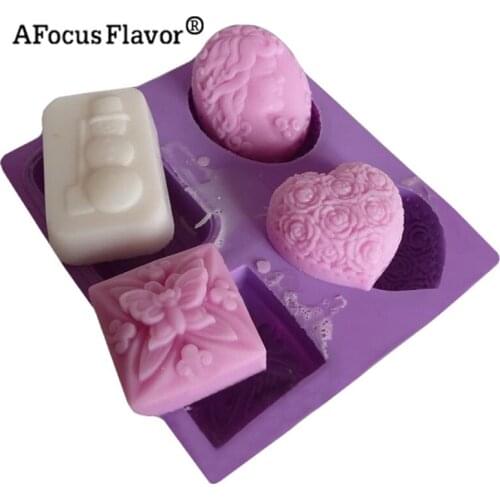 1 Pc Heart-shaped Butterfly Snowman Cake Stencil Handmade Silicone Mold Jelly Pudding Mold Moon Cake Wedding Cake Decoration