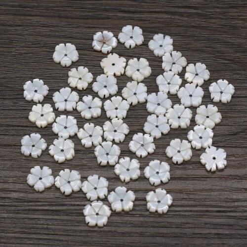 10pcs Natural Shell Flower Beads Charms Natural White Shell Loose Beads Accessories for Women Making DIY Jewelry Necklace Gift