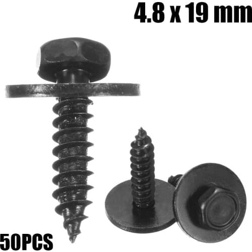 50Pcs Hex Self Tapping Tapper Screw And Washer 4.8x19 mm Engine Cover Undertray Splash Guard Wheel Screws Fastener Clips For BMW