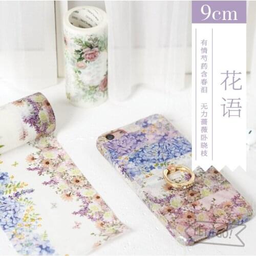 9cm*5m Vintage Floral Flower washi tape DIY decoration scrapbooking masking tape adhesive tape kawaii stationery