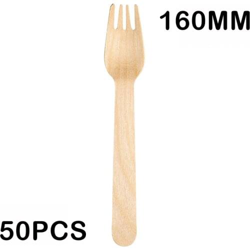Promotion - Party Wedding Supplies 160mm Disposable Tableware Coffee Tea Stirrer/Ice Cream Wood Fork, 50/Pack