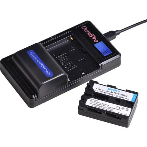 1pc 1800mAh NP-FM50 NP FM50 Rechargeable Camera Battery + LCD USB Charger For Sony NP-F550 F770 F750 F960 FM500H FM70 QM91D QM71
