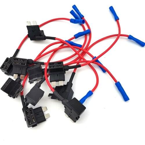 10pcs Car Medium Fuse Adapter Tap kit Standard Blade Fuse Box Holder DIY