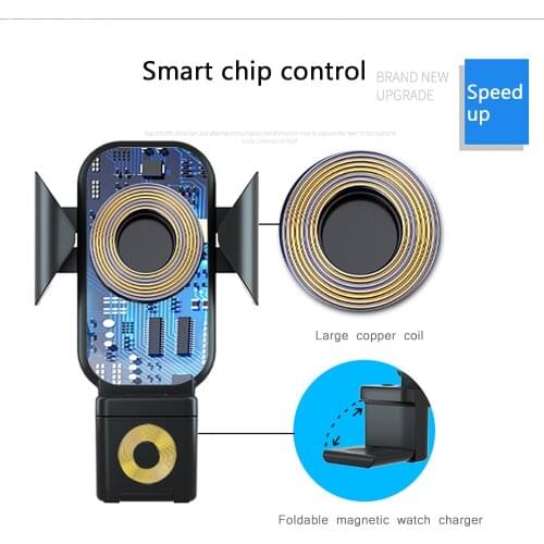 Wireless Charger 3in1 for Mobile Phones Magnetic Charging Dock For Watch Wireless Charger Car Cradle for Apple