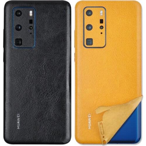 Bright Surface Microfiber Leather Sticker For Huawei P40 Pro P30 Mate 40 Back Glossy Decal Skin Protective Sticker Wrap Film
