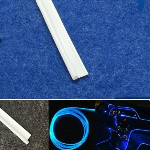 Dia.3mm Milky T-type Invisible Skirt Side Glow Fiber Optic Cable Car inside lighting DIY w/side ribbon Interior PMMA Mount RGB