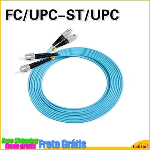 Stock Ready OM3 FC/UPC-ST/UPC Multi-Mode Fiber Cable Multimode Duplex Fiber Optical Jumper Patch Cord 5pcs Lot