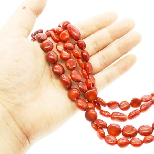 Exquisite natural coral beads Fashion natural coral flat round beads Used in jewelry making DIY necklace bracelet accessories