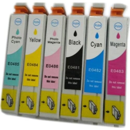Vilaxh T0481 - T0486 Ink Cartridge For Epson Stylus Photo R200 R220 R300 R300M R320 R340 RX500 RX600 RX620 RX640 Printer