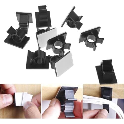 27RA 10x Cable Clips Adhesive Cord Management Organizer 7.9-10.3mm Wire Holder Clamp