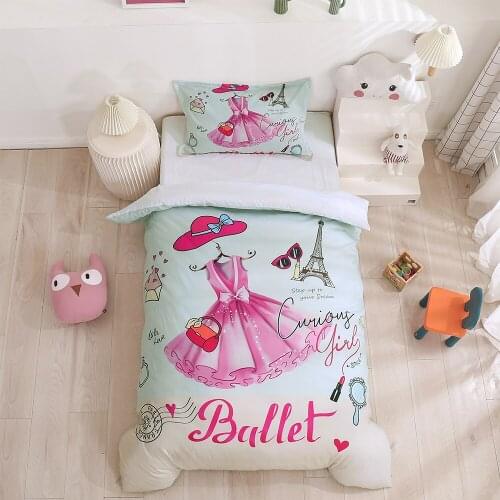 Princess Bella Duvet Cover Ballet Girls Bedding Set Bed Linen Home Textile Bedclothes Soft Bed Set Queen/King Size for Kids