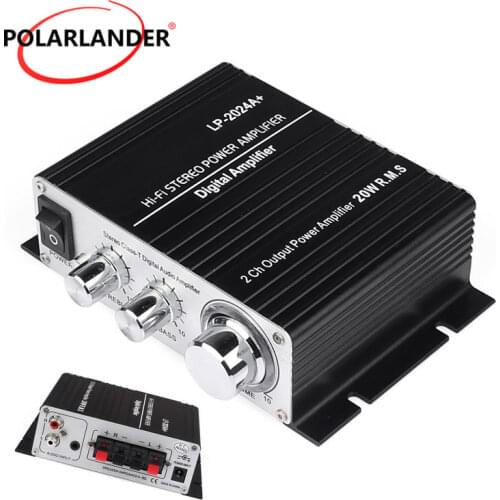 New 2ch Output Power Amplifier 20W RMS X2 Hi-Fi Mini Digital Car Amplifier Power Stereo Amplifier