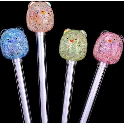 32 pcs/lot Ice crack Crystal Bear Gel Pen Cute 0.5 mm black ink Signature Pen School Office writing Supplies Promotional Gift