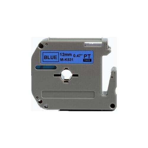 Compatible P-touch label tape M-K531 MK-531 label tape Black on Blue M tape for PT100, PT110, PT printer