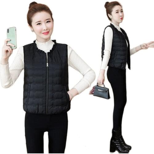 Lightweight cotton vest womens short light thin autumn and winter Korean style thin student cotton waistcoat jacket P3 1080