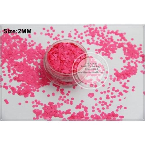 TCF509 Neon Pink Colors 2.0mm size solvent resistant glitter for nail Art nail Polish or other DIY decoration