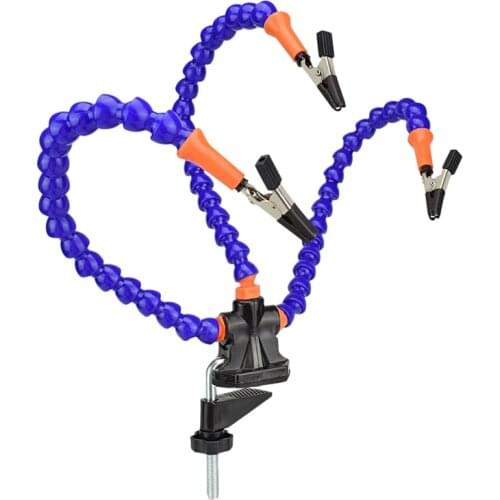 FashionBench Vise Table Clamp Soldering Station with 3pc Flexible Arms Soldeirng Iron Holder PCB Welding Repair Third Hand Tool