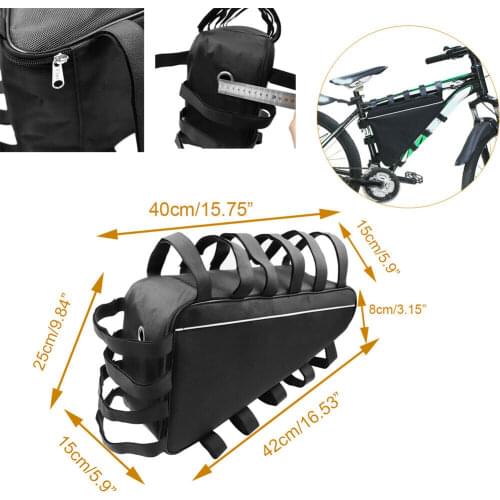 Mountain Bike bicycle Battery Triangle Bag Tube Frame Case Storage MTB Cycling Bike Bag Accesorios Bicicleta 42X8X40X25X15cm