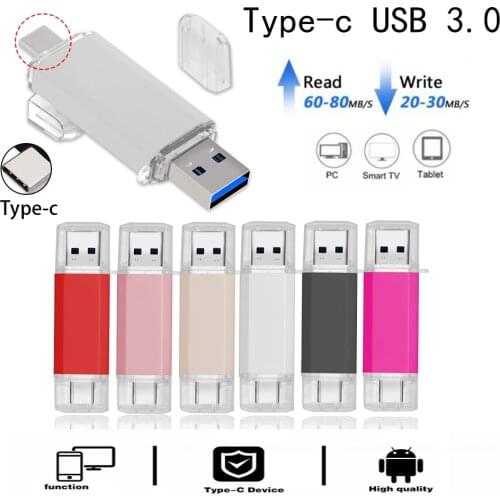 Custom logo Waterproof usb 3.0 Type-C pen drive 64GB 128GB usb memory stick 256GB pendrive 512GB adapter cle usb flash drive