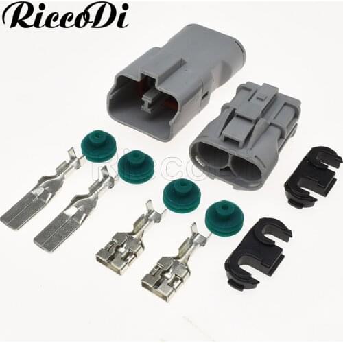 1-20 Kits 2 Pin Way 9.5mm Auto Electric Weaterproof Wireharness Plug Connector With Terminals 7222-4220-40 7123-4220-40