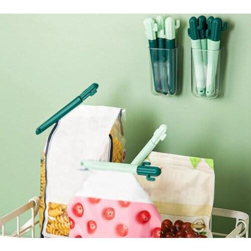 1 Set Storage Bag Clip Cactus Shape Small Size Well Sealing Household Food Plastic Sealing Clip for Kitchen Wholesale 2021