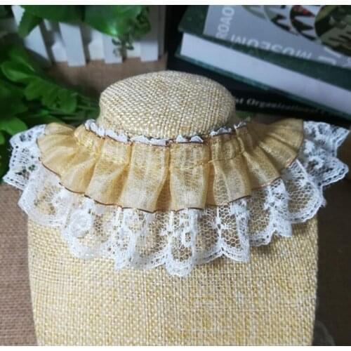 1Yard Lace Trims Embroidery Laces Gold Trim 3D Lace Fabric 4.8CM Ribbon Dresses Lace Flowers Sewing Decorations For Clothes LX04