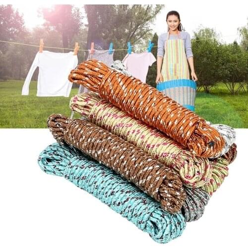 10M Random Color Multifunction Nylon Anti-skid Windproof Clothesline Outdoor Portable Drying Clothes Hanger Line Laundry Storage
