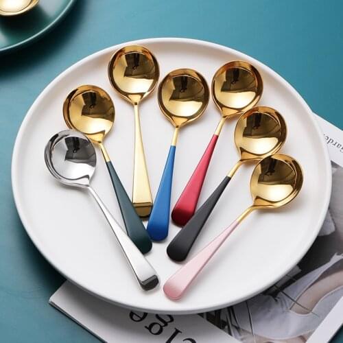 304 Stainless Steel Spoon Ice Cream Coffee Stirring Spoon Soup Spoon Kitchen Utensils