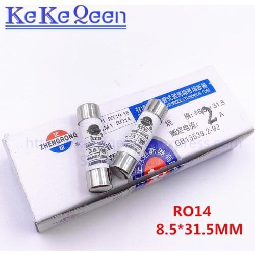 5PCS/LOT 8.5*31.5 Fast blow Ceramic Fuse 8.5x31.5mm Fuse 380V/500V 0.5A 1A 2A 3A 4A 5A 6A 8A 10A 16A 20A 25A 32A RO14 RT29