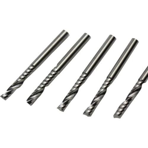 5PCS one flute 3.175 X 17mm CNC router Spiral bits carbide Engraving Tool Cutting Acrylic Pvc Wood CUTTER