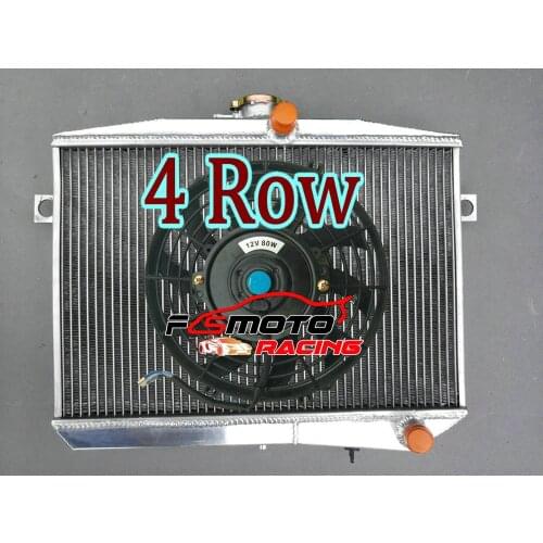 56MM Aluminum Radiator + FAN For Volvo Amazon Combi P1800 S/E/ES W/B18 B20 GT Engine MT 1959-1970 P1800S, P1800E, P1800ES