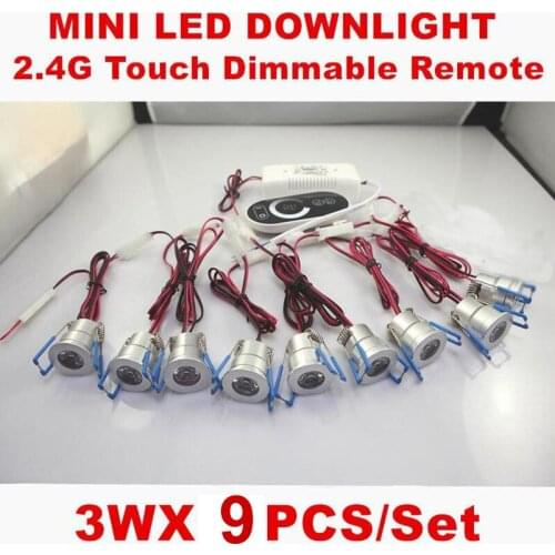 9x3W 10X3W 12X3W 15X3W LED Under Cabinet Lamps Lighting Mini 3W LED Spotlight LED lights AC85-265V with 2.4G Dimmer+Driver