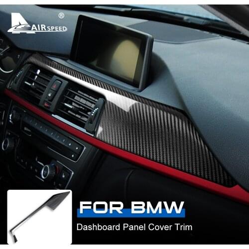 LHD for BMW F30 F31 F32 F33 F34 F36 Accessories Real Carbon Fiber Car Dashboard Panel Decorative Cover Sticker Interior Trim