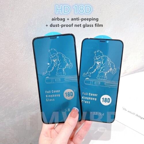 Anti Spy Airbag anti-fall Dust net Glass for iphone 12 11 Pro x xr xs max 6s 6 7 8 plus 12 mini se Mobile phone protective film
