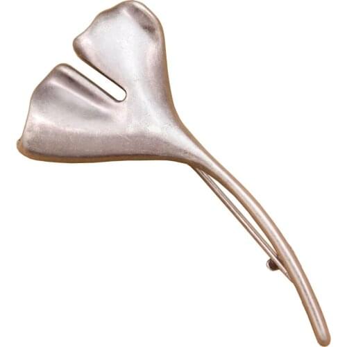 Art Deco Big Ginkgo Biloba Leaf Plant Lapel Pin Tie Hat Scarf Badge Brooch Collective Brooches Women TEA PARTY Anime Jewelry