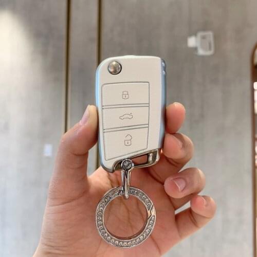 Car Key Case Cover For Volkswagen VW Polo Golf 7 MK7 Tiguan passat For Skoda Octavia Kodiaq Karoq For Seat Ateca Leon Key Bag