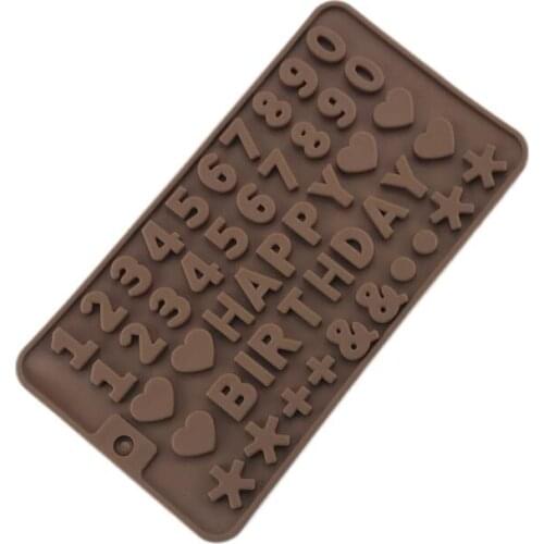 DIY Digital Silicone Chocolate Mold Numbers Cake Mould Food Grade Silicone Jelly Mold Happy Birthday Cake Decorating LX1906