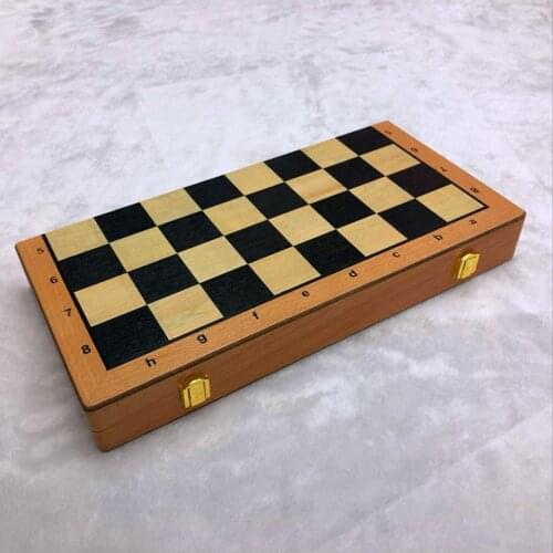 Chess Handmade Wooden Folding Chess Board with Storage for Chessmen-Black checks(15 Inch)