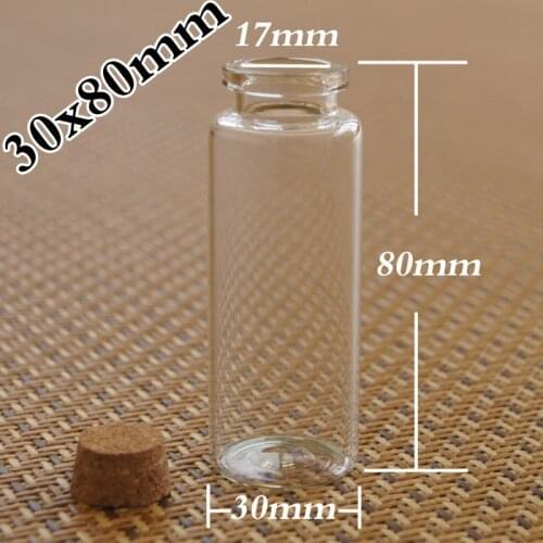 DHL) factory 100pcs/lot Wholesale 40 ml Glass Vials With Cork Wishing bottle 308017