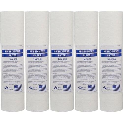 5pcs 10 Inch PP Cotton Filter 1 Micron PP cotton filter Household Water Filter Cartridge Reverse Osmosis Water purifie