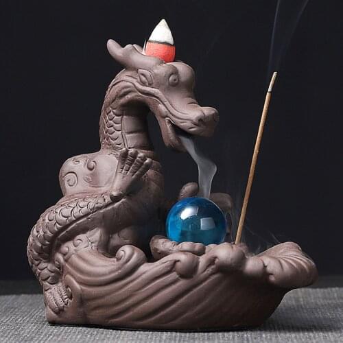 Dragon Incense Burner, Ancient Chinese Style Incense Holder, Waterfall Backflow