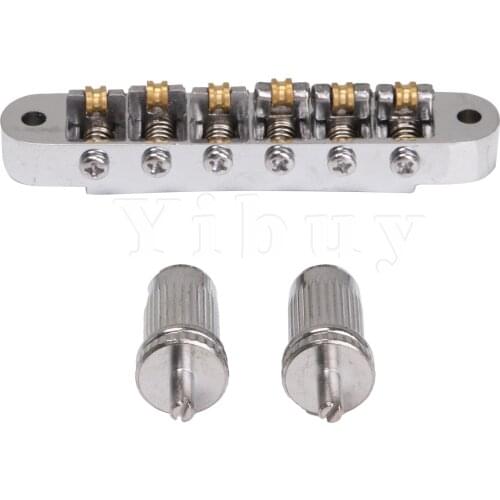 Chrome Silver Roller Saddle Bridge for Electric Guitar 6mm Locking Posts