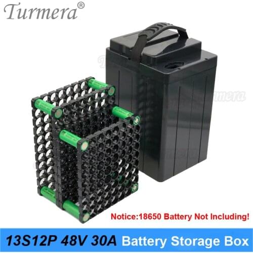 Turmera 48V 30Ah E-Bike Battery Stoarge Box for 13S12P 18650 Lithium Batteries Pack Use Include Holder and Welding Nickel Strips