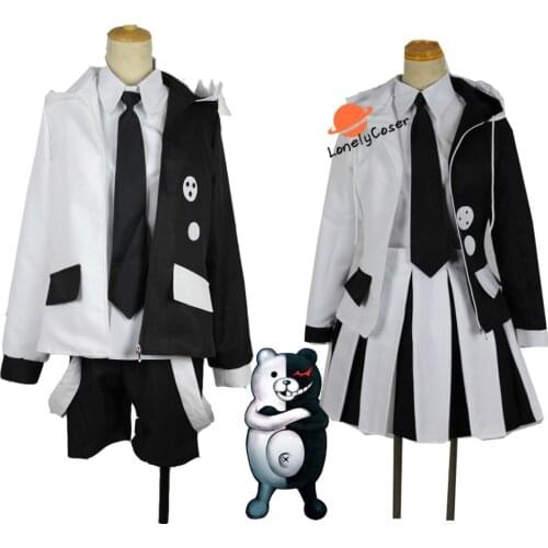 Anime Danganronpa V3 Monokuma Cosplay Costume Killing Harmony Coat+Shirt+Tie+Skirt(or pants)+Medals Halloween Christmas Uniform